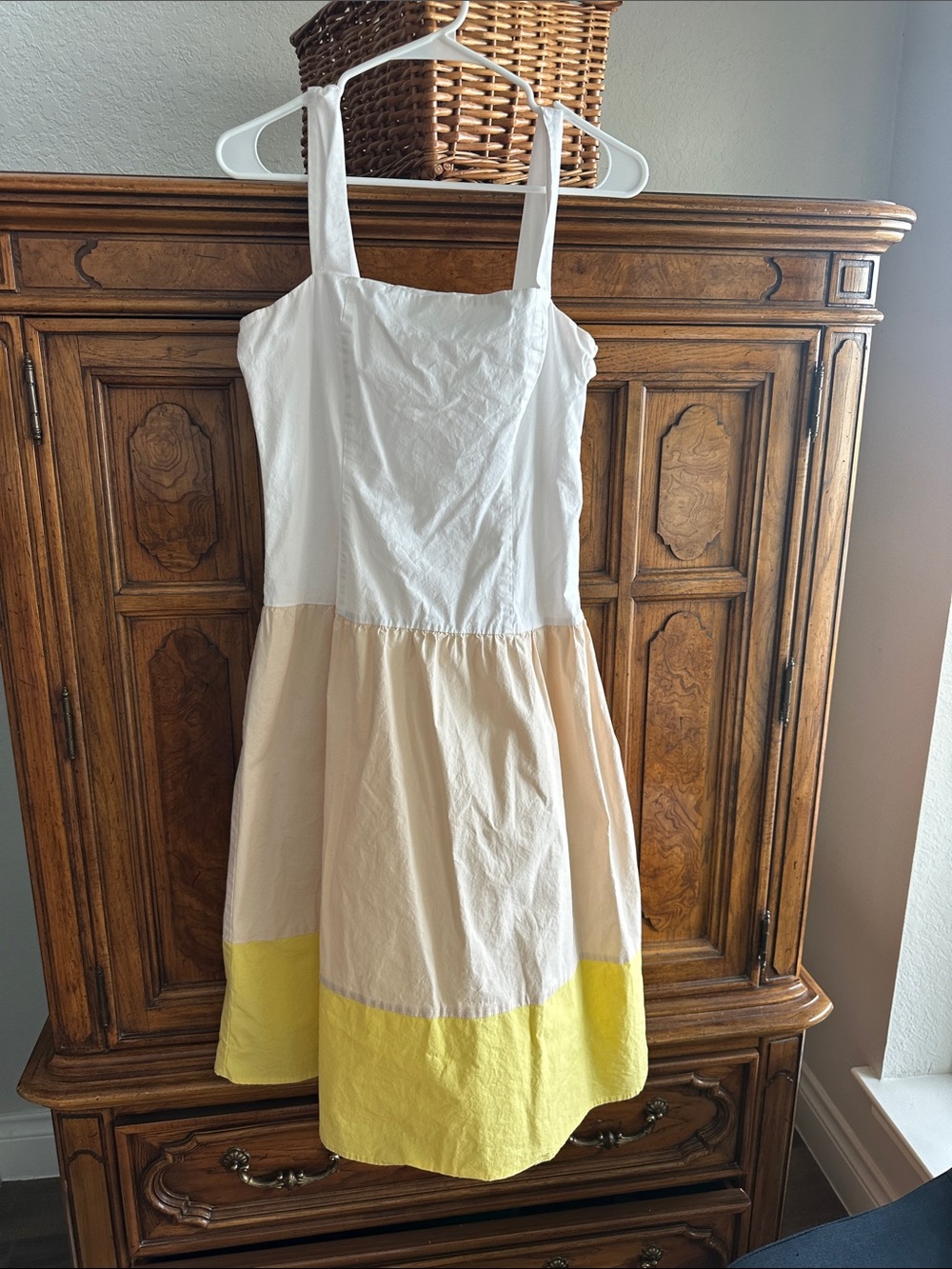 Daniel Cremieux Colorblock Sundress in White, Cream & Yellow